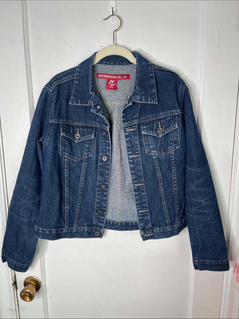 Vintage Hydraulic Jean Jacket Large Denim Ladies L Cotton Excellent Classic 00s